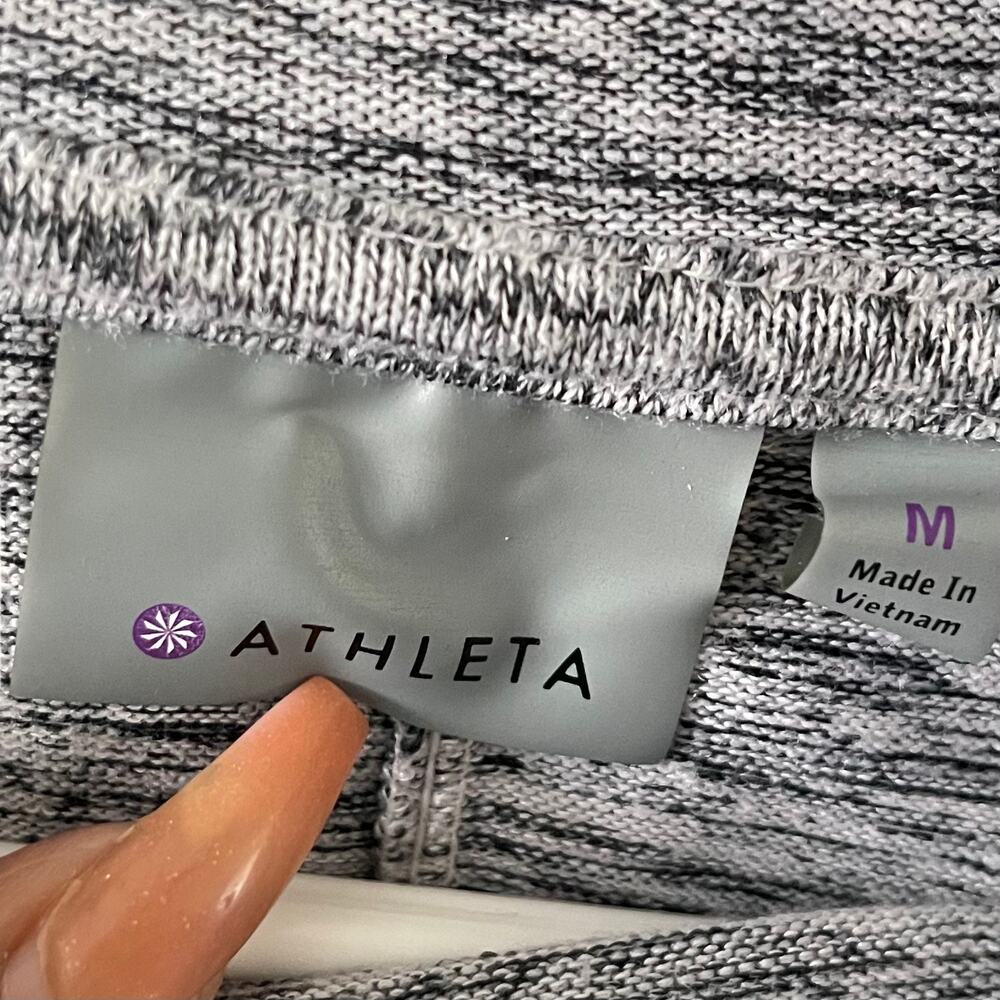 Athleta Techie Sweat Blissful Poncho Hoodie Womens Medium Heather Gray Pullover - Picture 6 of 9